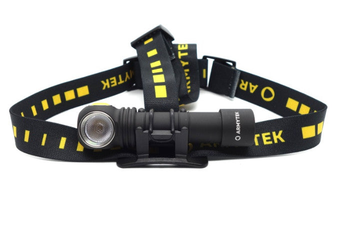 Side view of the BRAUN 310 Swivel LED Headlamp, showcasing its adjustable head strap and compatibility with hard hats.
