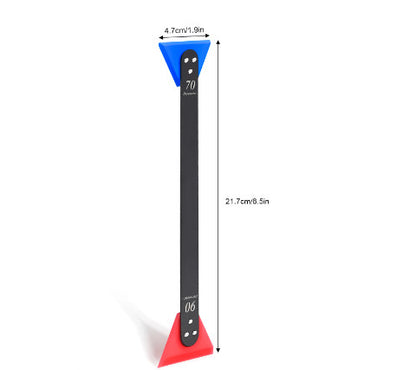 Dimensions of the Dual Head Slim Squeegee, highlighting its slim, ergonomic design for easy handling.