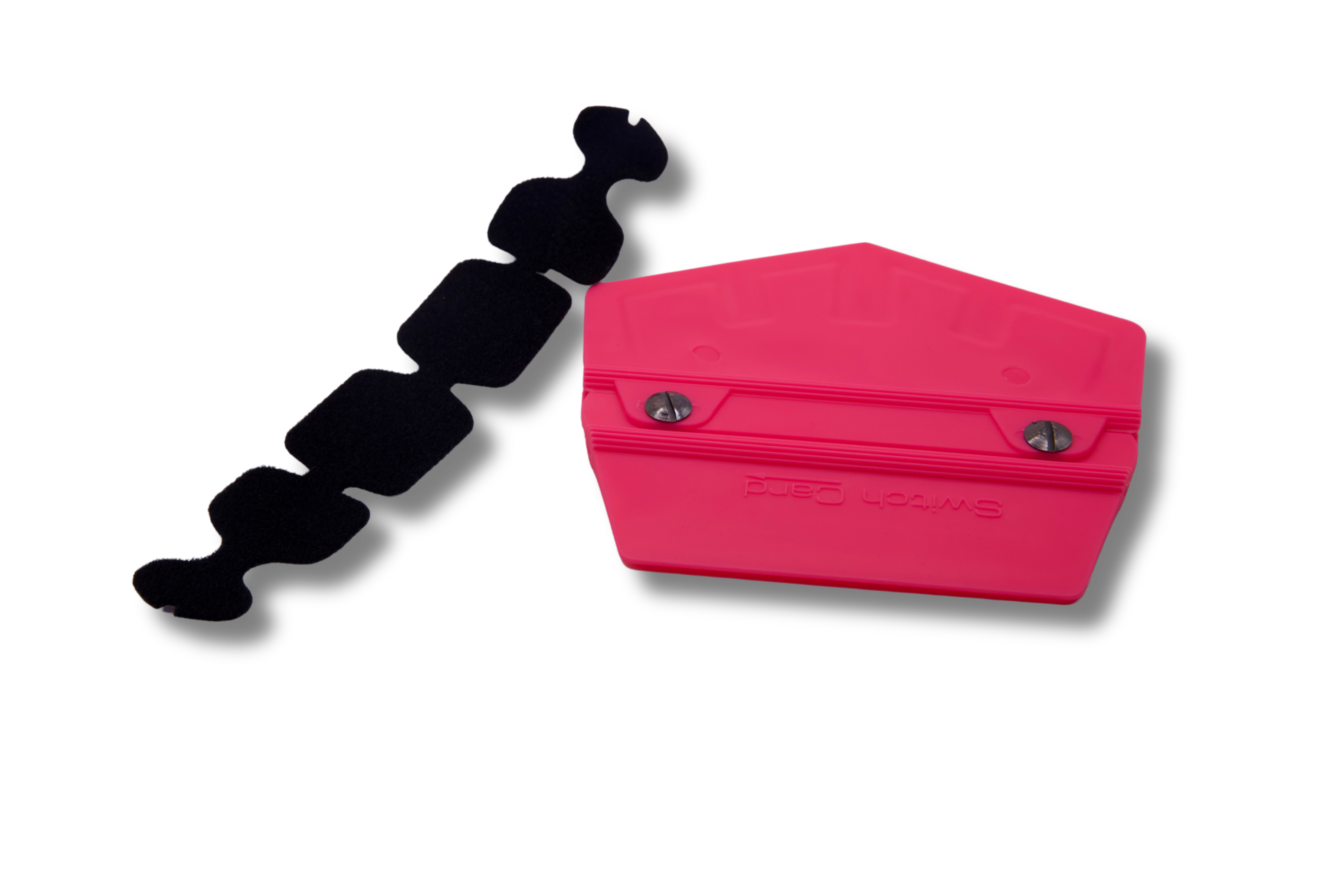 Ergonomic and precise Pink Switch Squeegee D for car wrap applications.