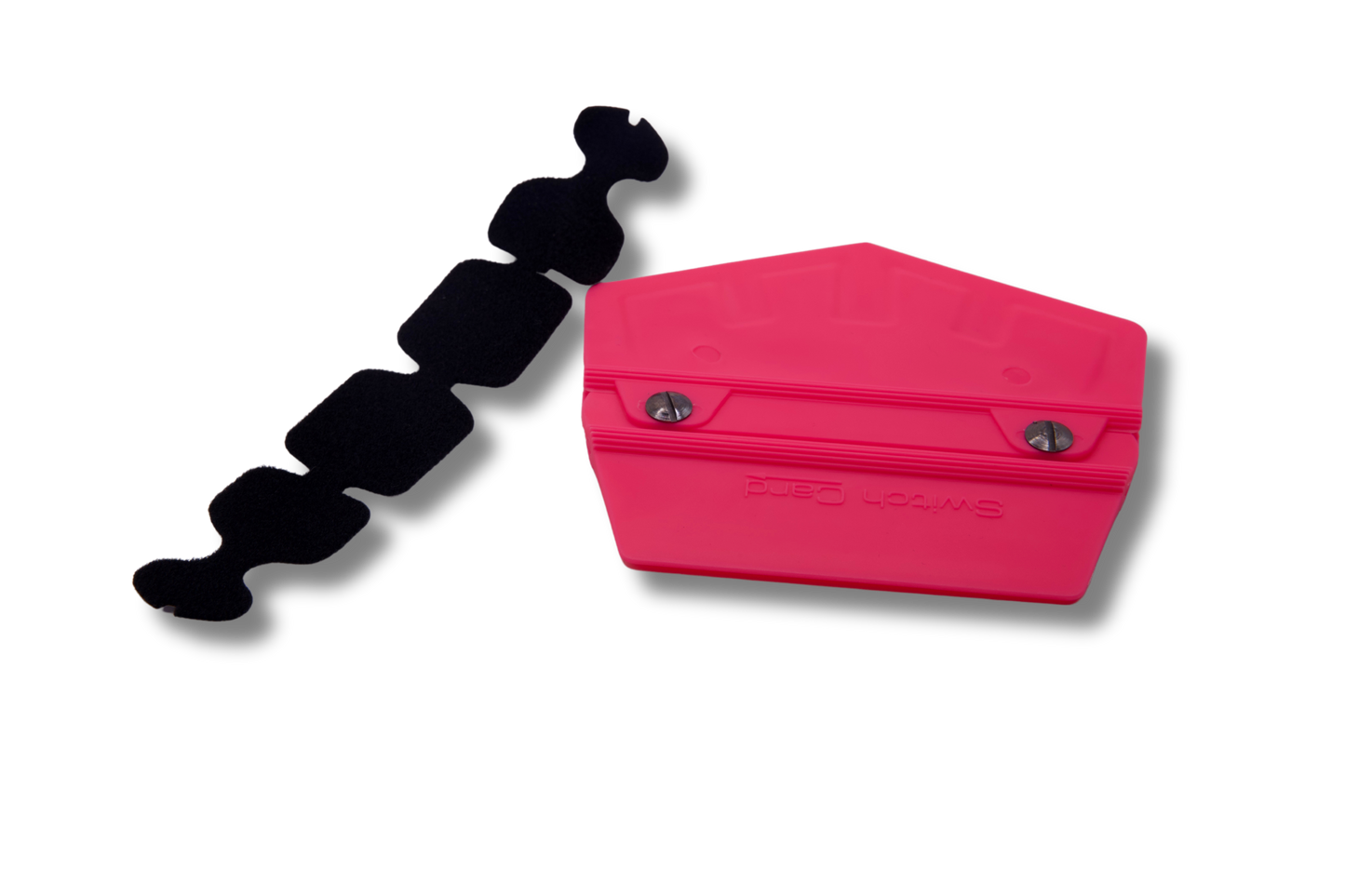Ergonomic and precise Pink Switch Squeegee D for car wrap applications.