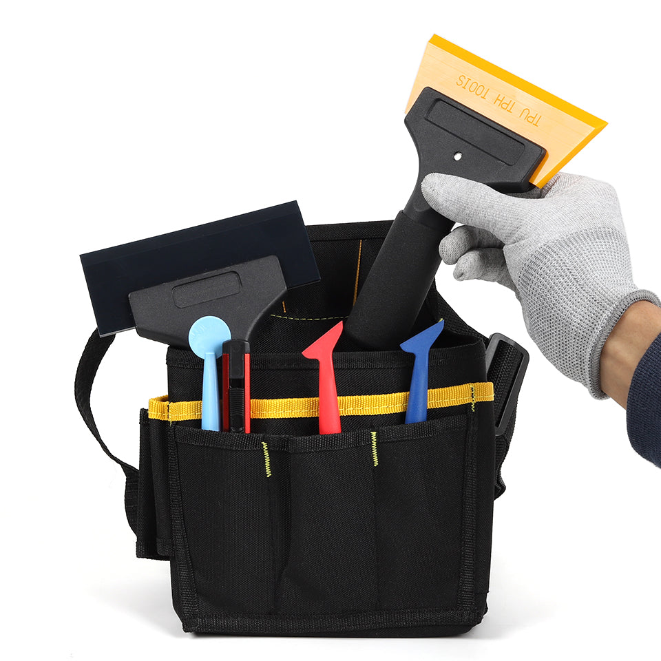 Wrap & Tint Tool Organizer Pouch - Front View, showcasing its durable material and compact design for professionals.