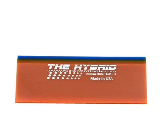 The Fusion Hybrid Squeegee 5″ in orange color, showcasing the 85 durometer blade for flexible film installation.