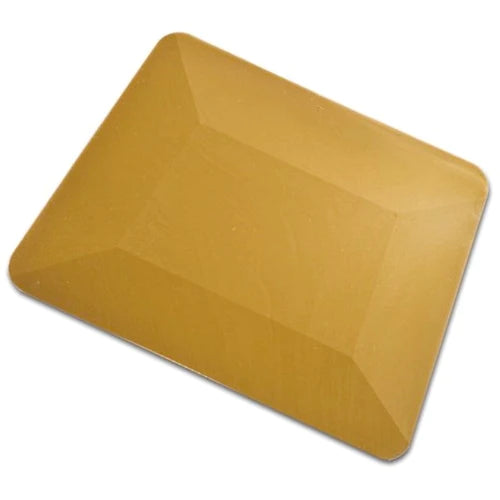 Gold 4" Low Friction Hard Card Squeegee, highlighting its unique color and versatility for various installation tasks.