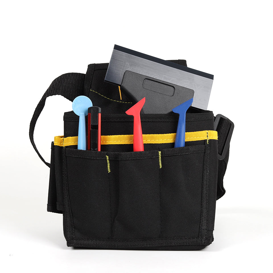 Inside the Wrap & Tint Tool Organizer Pouch, highlighting the organized compartments for tint and wrap tools.