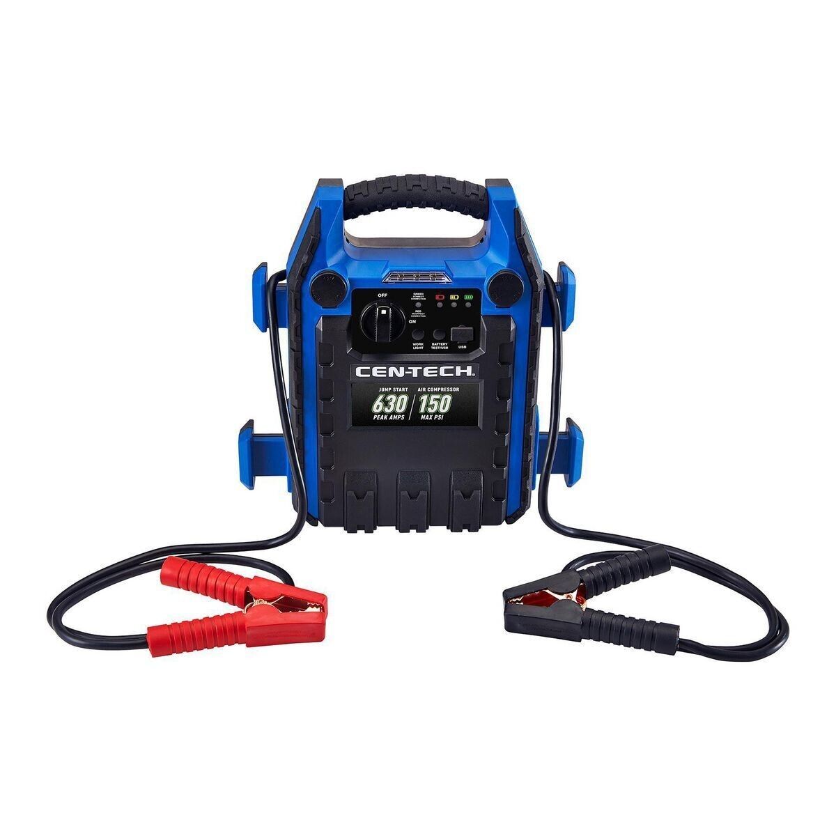 Durable and user-friendly interface of the CEN-TECH 630 Peak Amp Portable Jump Starter."