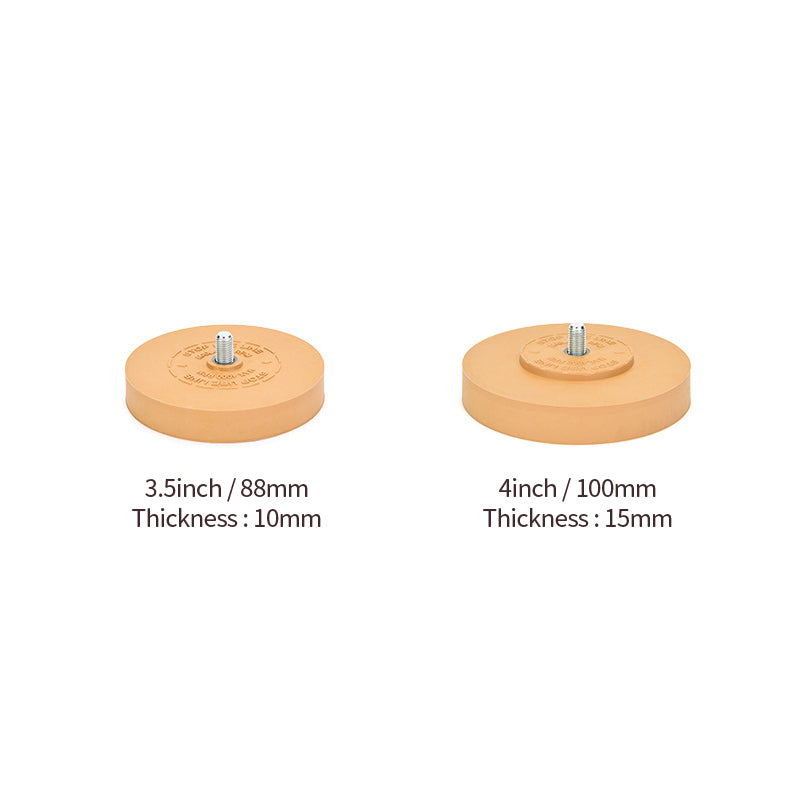 Selection of Decal Remover Wheels with different thicknesses, showcasing options available for diverse removal tasks.
