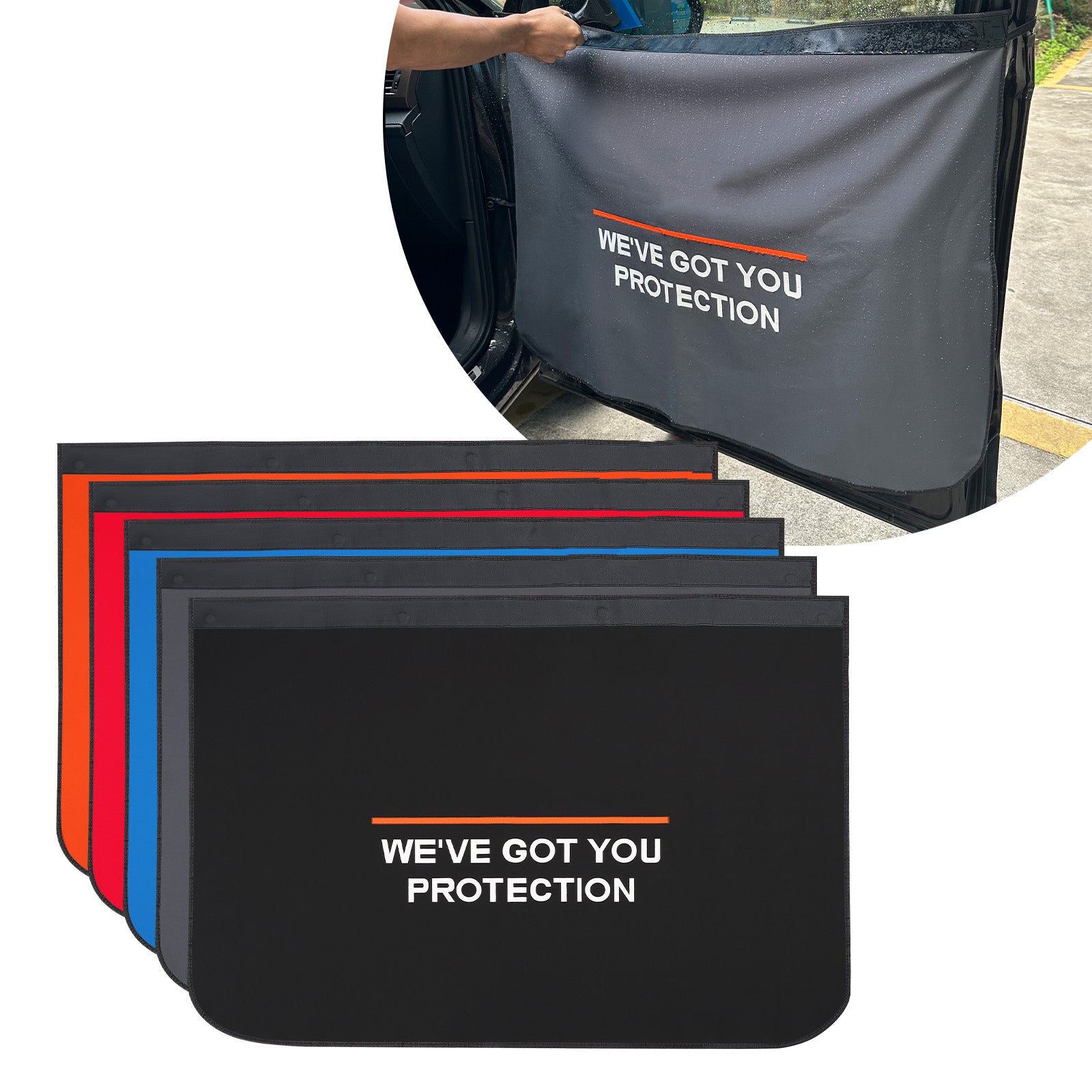 Entire Car Door & Hood Protection Cover Set in use, providing comprehensive protection to vehicle during window tint installation