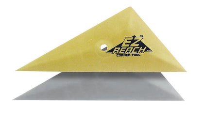 Gold EZ Reach Original Squeegee showcased, highlighting its unique triangular shape and gold color for easy film application.