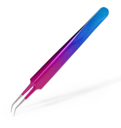 Angle thin tip of the 69 Tweezers, designed for targeted dust removal in hard-to-reach film areas