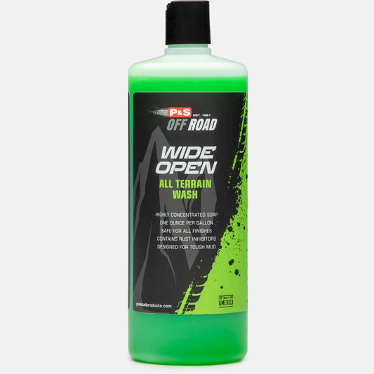 P&S Wide Open All Terrain Wash Bottle, perfect for auto detailing enthusiasts and professionals seeking a deep clean.