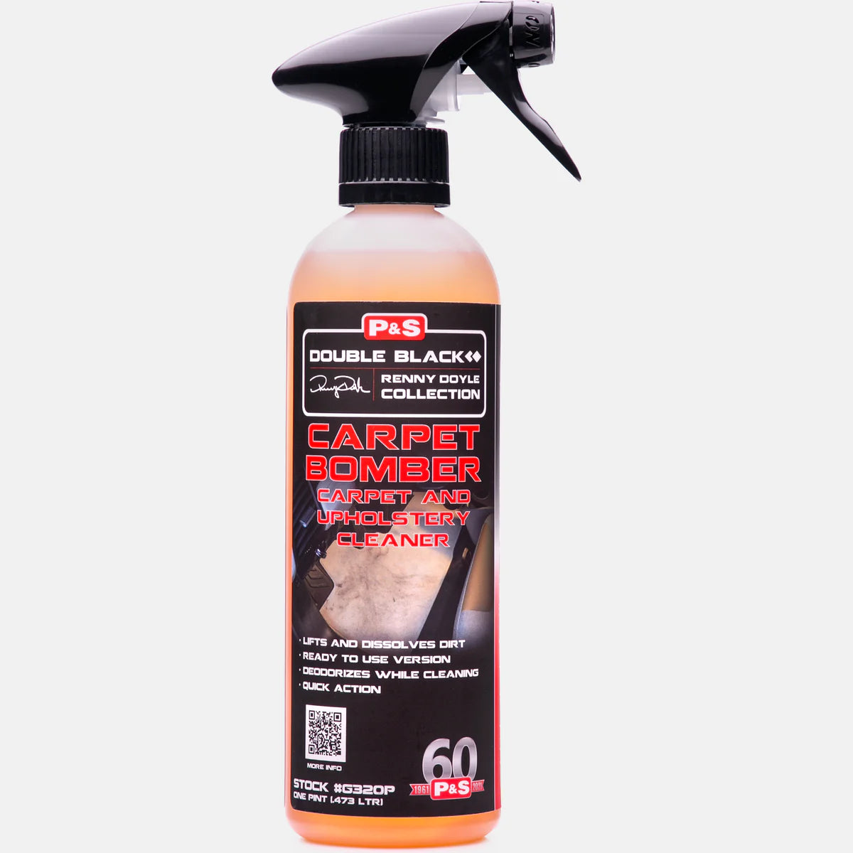 P&S Carpet Bomber Carpet & Upholstery Cleaner pint size container, ready for precise cleaning tasks.