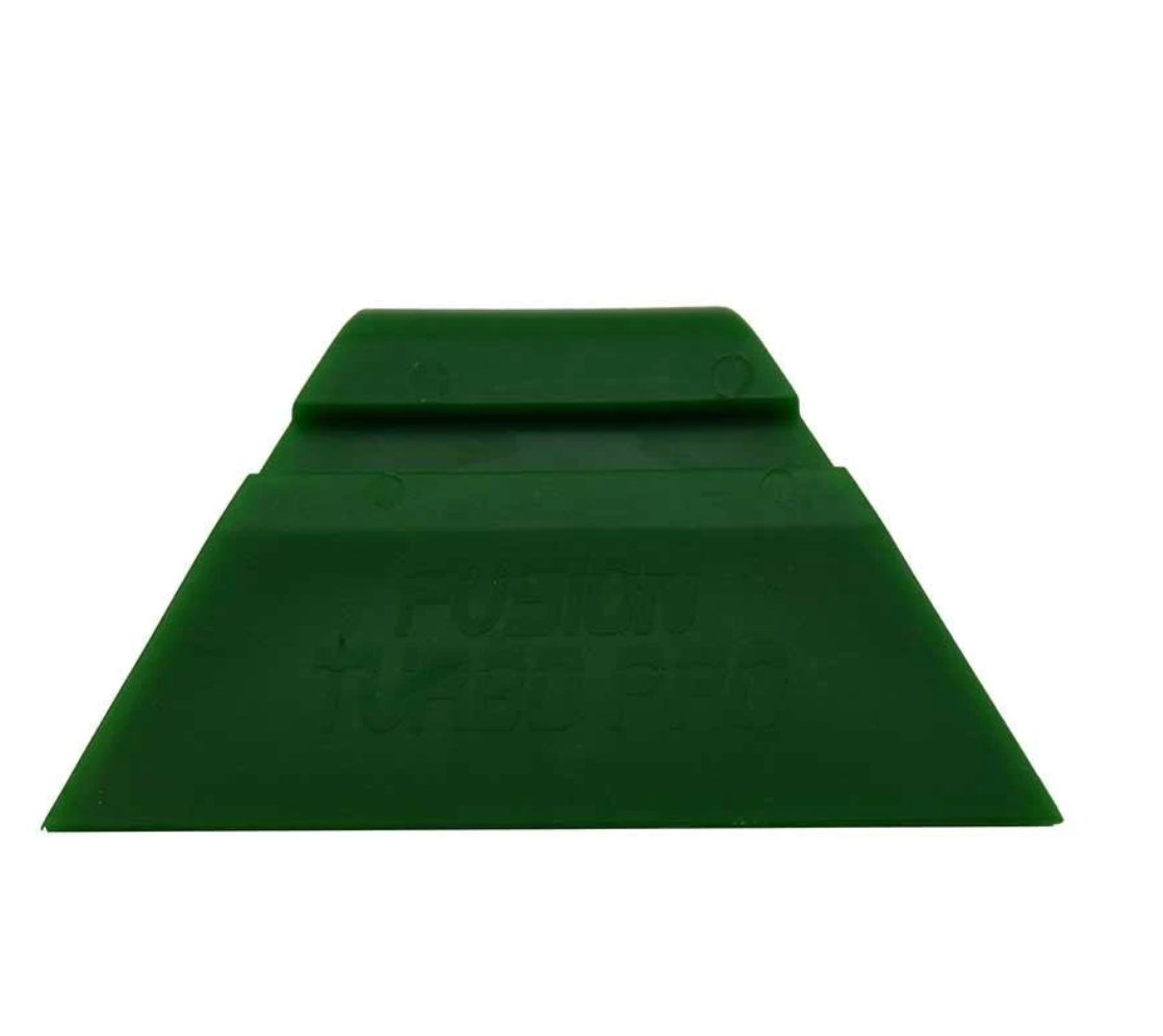 Green Fusion Turbo Squeegee 3.5", emphasizing its quality and durability for professional use.