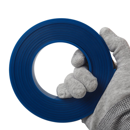 Hand holding a blue Fusion Squeegee Channel Refill Roll, demonstrating its easy handling and application.