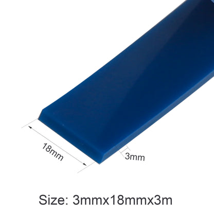 Dimensional view of the blue Fusion Squeegee Channel Refill, highlighting its compatibility and efficiency