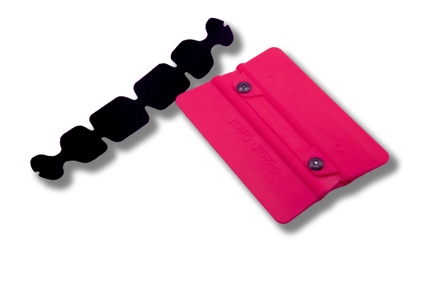Pink Switch Squeegee C for bubble-free car wrap projects.