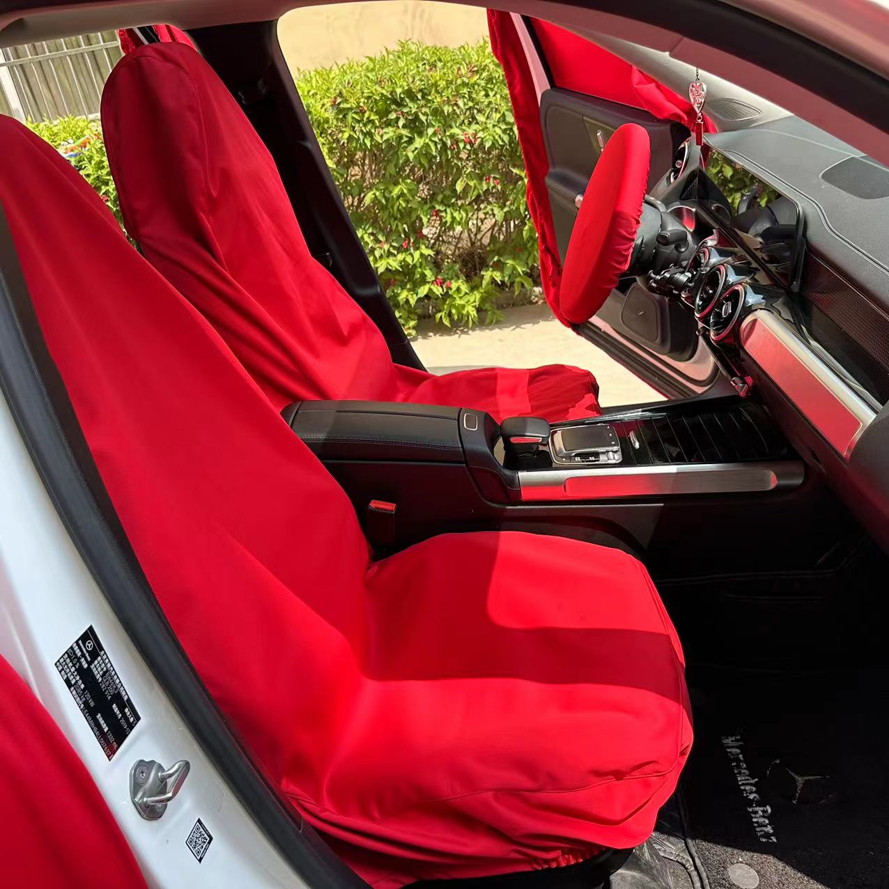 Comprehensive view of the Seat & Steering Wheel Protection Cover, showcasing its ease of installation and coverage for ultimate interior protection.