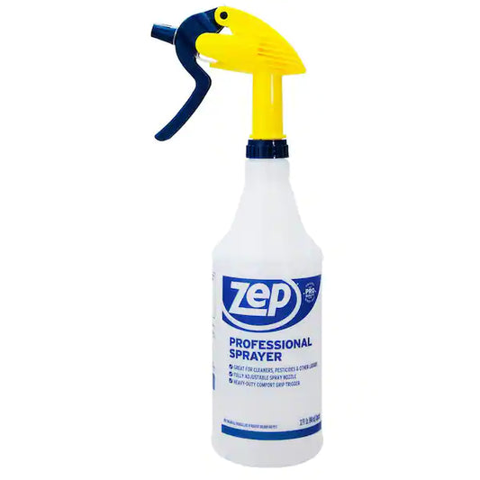 Front view of the ZEP Professional Spray Bottle 32 oz, highlighting its design and capacity.